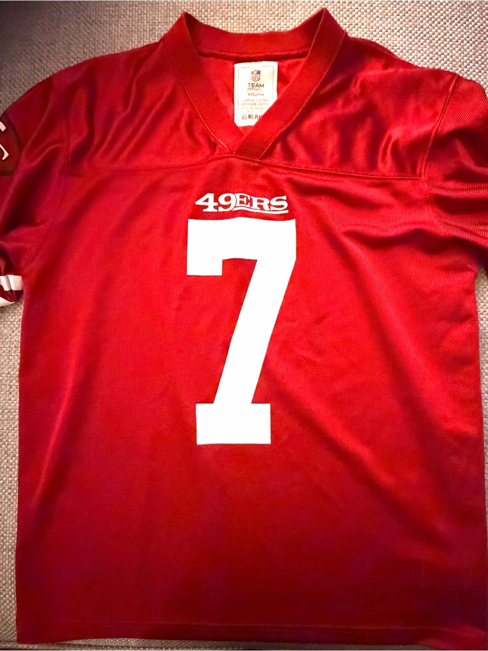 NFL Youth Red 49ERS V-Neck Football Jersey